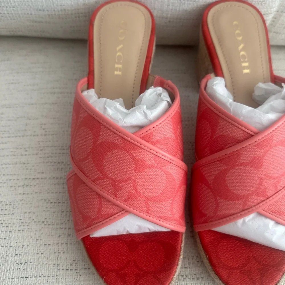 Coach Sloan Espadrille Pink Lemonade/Pop Red size 9M